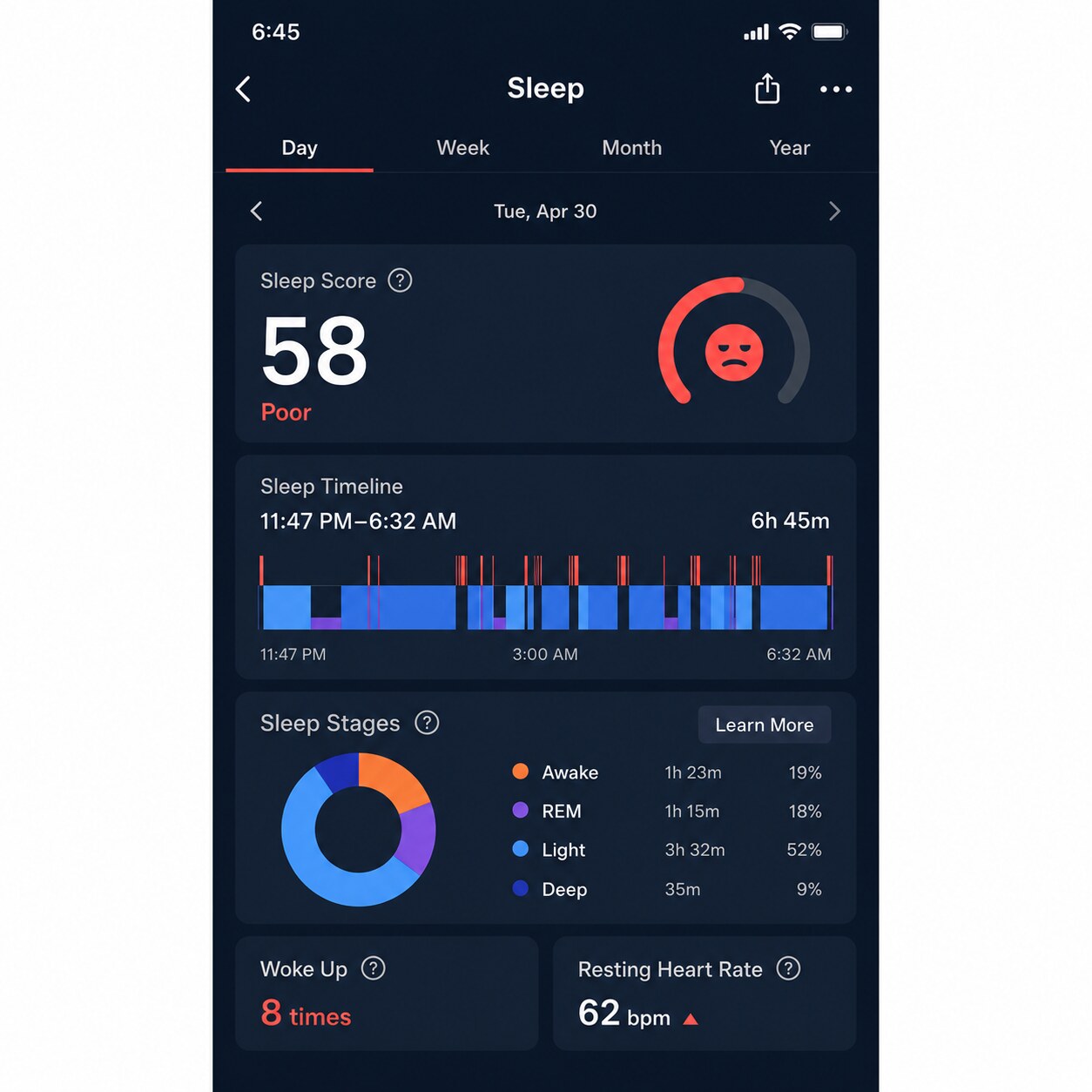 Sleep tracker before
